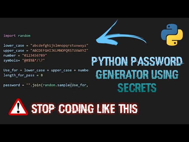 Python Password generator using secrets | Unhackable password generator | Advanced level #python