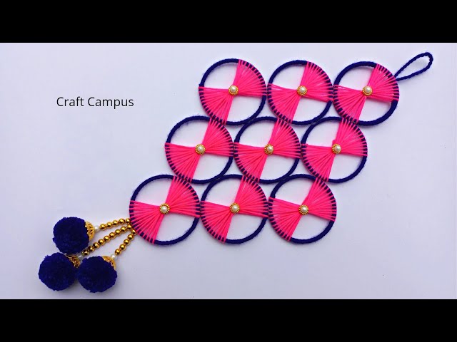 Simple Woolen Wall Hanging Craft Ideas With Old Bangles | Old Bangles Reuse Idea