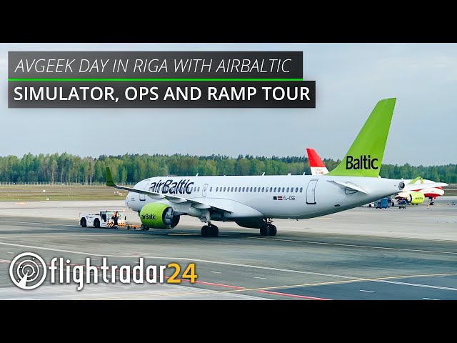 A220 everywhere! airBaltic simulator, airside & ops tour plus a flight home in moody weather