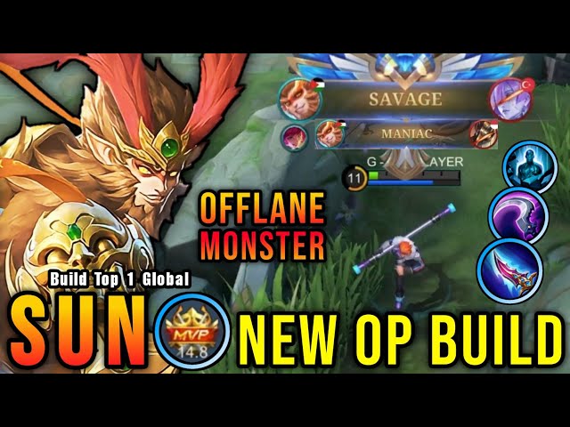 AUTO SAVAGE!! New OP Build for Sun Offlane Monster!! - Build Top 1 Global Sun ~ MLBB