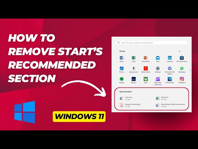How to remove Recommendations Section from Start menu on windows 11 ?