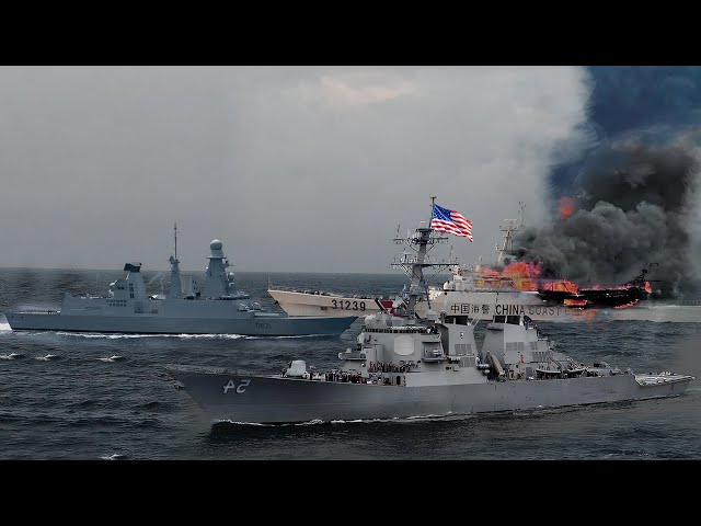 China Shock! (May 8, 2024) U.S. PH and French Warships Chase Chinese Ships Stalk in South China Sea