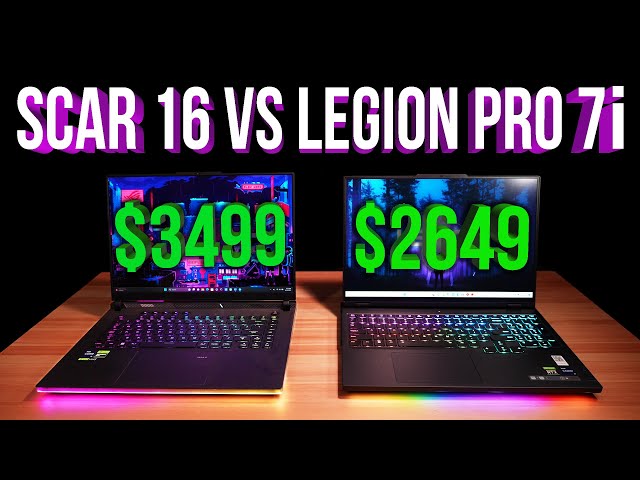 Asus Scar 16 vs Legion Pro 7i! Benchmarks, Unboxing, Display Test, Timespy, Cinebench, and More!