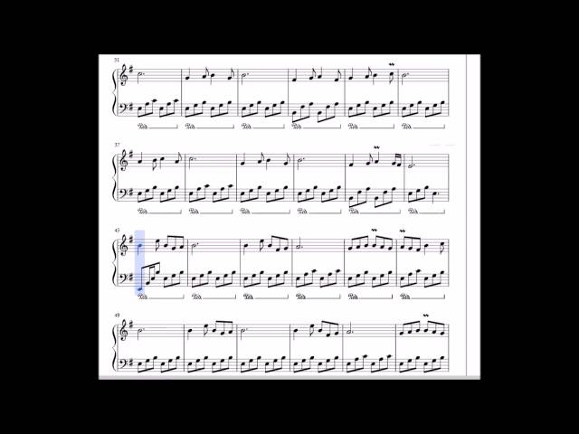 Piano sheet for Golden Dream - Javad Maroufi - نت پیانو خوابهای طلایی - by Mohsen Karbassi