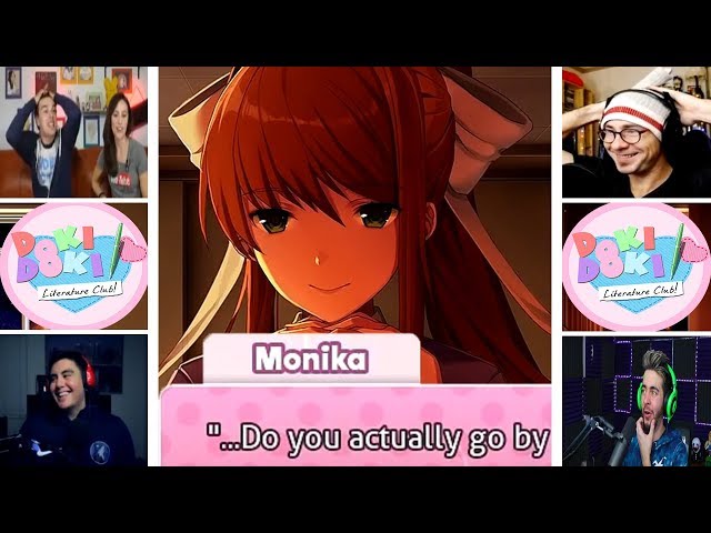 Let's Players Reaction To Monika Knowing Their (Real/Steam) Name | Doki Doki Literature Club