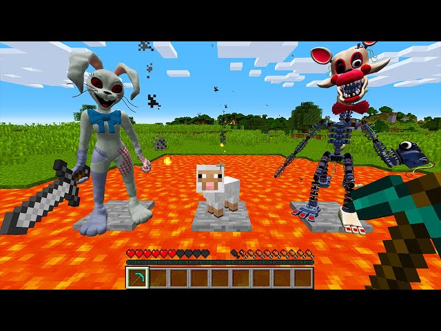 WHO to SAVE SHEEP or FNAF ANIMATRONICS Security Breach in MINECRAFT? - Gameplay