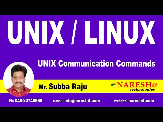 UNIX Communication Commands | UNIX Tutorial | Mr. Subba Raju