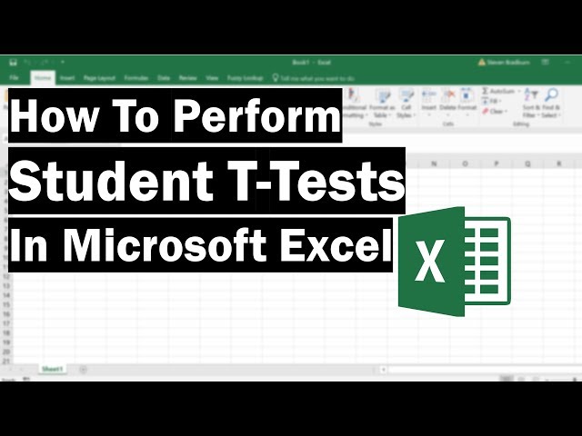 How To Perform T-Tests In Microsoft Excel