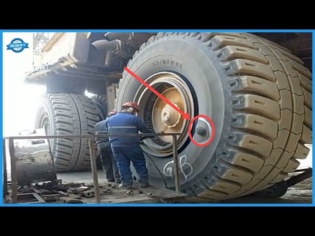 How To Properly Patch A Punctured Super Big Tire | Tyre Repair. Production Process Of Truck Wheel