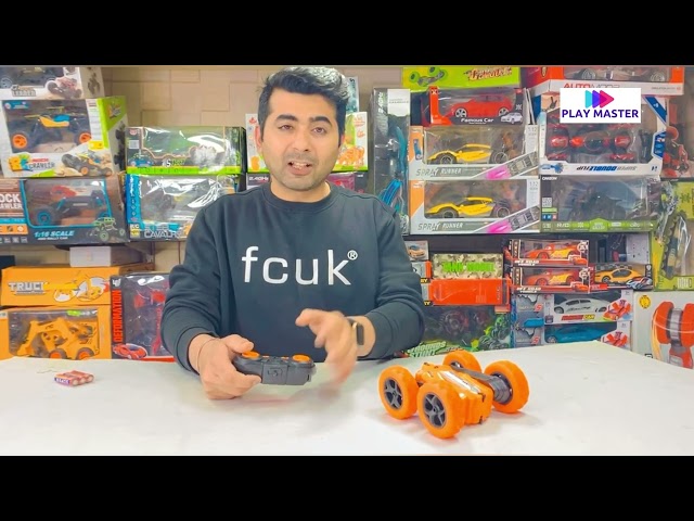 Full unboxing of Double flip stunt car with remote  | unbreakable Double Sided remote rc car