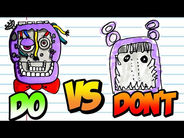 Amazing DO & DON'T FNAF SCARY GAME CHARACTER NIGHTMARE IN 1 MINUTE CHALLENGE! #ART