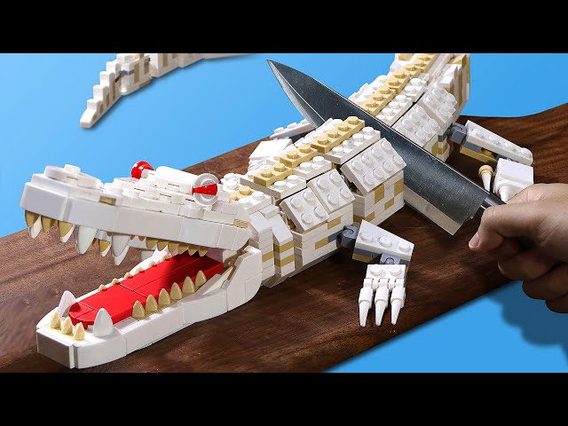 Hunting Catch & Cook LEGO WILD CROCODILE On Fire | Fish Cutting Skills Compilation