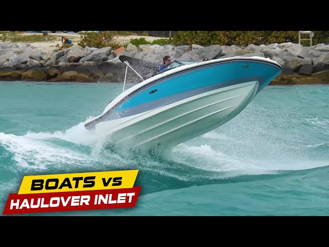 SMALL BOAT TAKES A BEATING AT HAULOVER INLET! | Boats vs Haulover Inlet