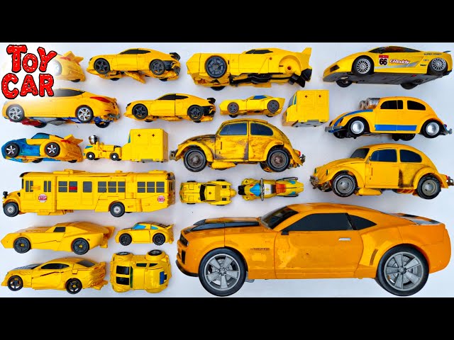 Yellow Bumblebee Transformer Toys Car : 20 Bumblebee Vehicles car Robot Toys (STOP MOTION ANIMATION)