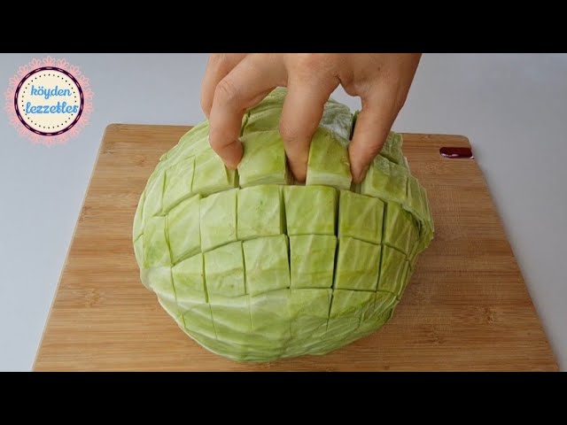 Cut the cabbage like this. and the result is incredible. I haven't tasted anything more delicious.