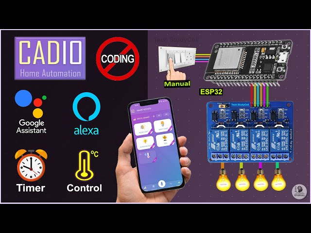 IoT based Home Automation using ESP32 Google Assistant & Cadio