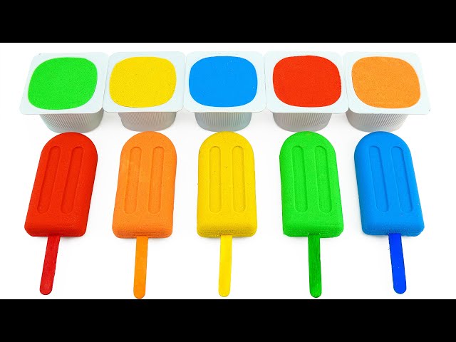 Make Rainbow Ice Cream Stick With Kinetic Sand #46