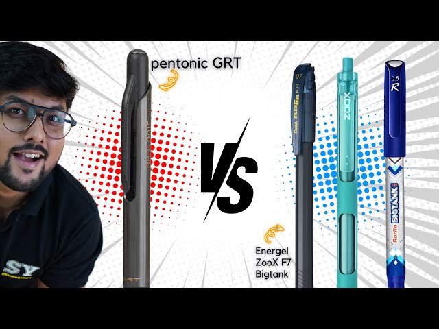 BEST GEL PEN IN 40 Rs 🔥 Pentonic GRT 🆚 Pentel Energel 🆚  Flair ZOOX F7 🆚  Rorito BigTank Gel