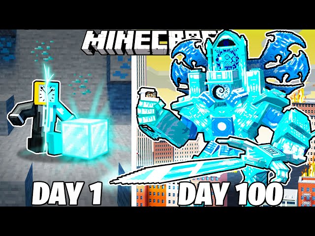 I Survived 100 Days as DIAMOND CLOCKMAN in Minecraft!