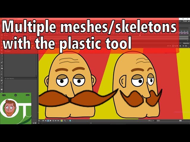 Multiple meshes/skeletons with the plastic tool and cut-out - OpenToonz Tutorial