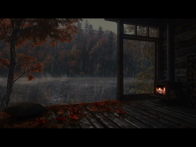 Relaxing Campfire Sounds🔥🌧️Cozy Fireplace Ambience | Rain Sounds and Crackling Fire for Sleep
