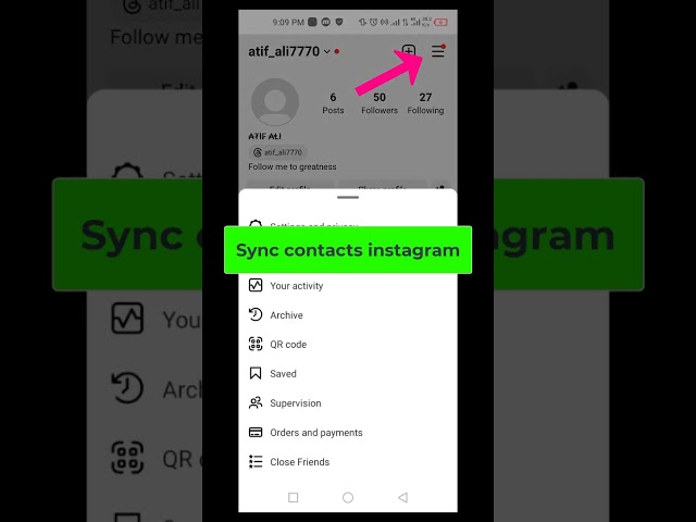 How to Sync Contacts on instagram #shorts