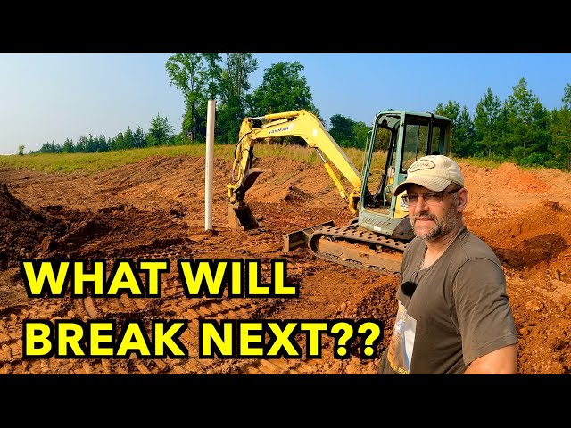 Farm Pond: Laying Pipe and Starting The Dam.  Part 4/7