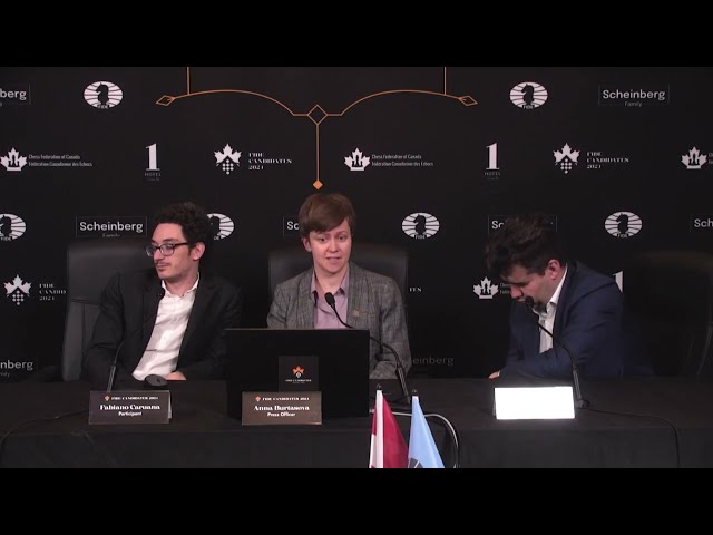 Post-game Press Conference with Ian Nepomniachtchi and Fabiano Caruana | Round 14 | FIDE Candidates