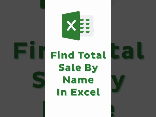 Excel Trick to Find TOTAL SALES by Name  #shorts #excel