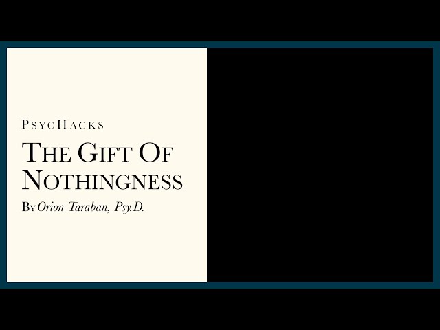 The gift of nothingness: seeing the everyday miracle