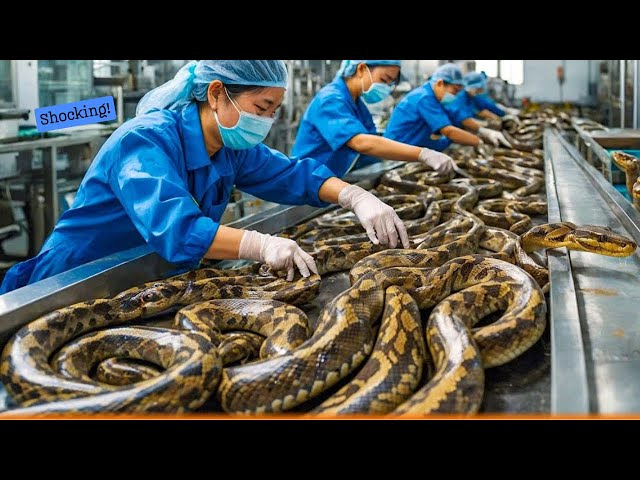 Amazing Video Top 5 Snake Meat Factories Southeast Asia 👍🏻 Technology Operate At An Insane Level