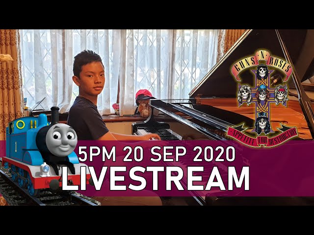 Sunday Piano Livestream 5PM Guns N Roses Don't Cry Thomas The Tank Engine Cole Lam 13 Years Old