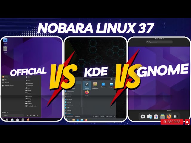 Nobara 37 Linux (Official VS GNOME VS KDE) (RAM Consumption)