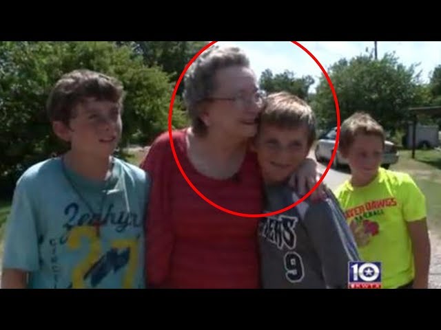 Elderly Woman Catches 4 Boys Sneaking Into Yard, Weeps When She Realizes What They're Doing