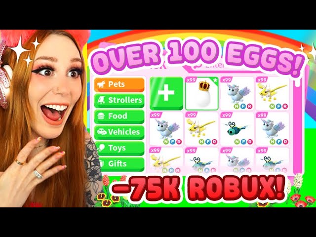 Opening OVER 100 ROYAL EGGS! I Opened 75,000 Robux Worth of LEGENDARY EGGS in Adopt Me!