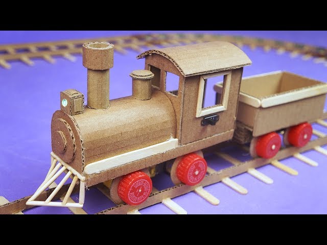 AMAZING ELETRIC TRAIN MADE WITH DC MOTOR AND CARDBOARD