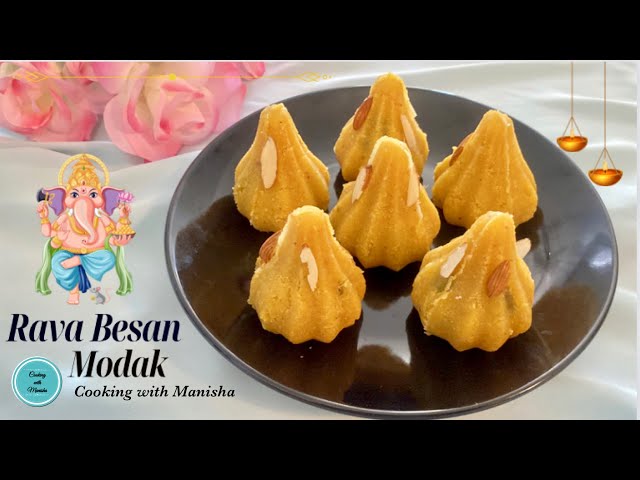Rava Besan Modak recipe | Ganesh chaturthi special modak recipe | instant modak recipe