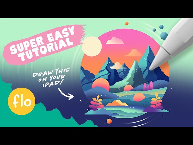 Easy Procreate Drawing Tutorial - Step by Step Stylized Landscape Illustration Tutorial