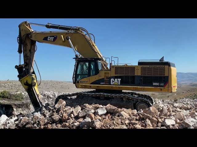 Caterpillar 385C & 336F With Hydraulic Hammers Working On Construction Site-Sotiriadis Constructions