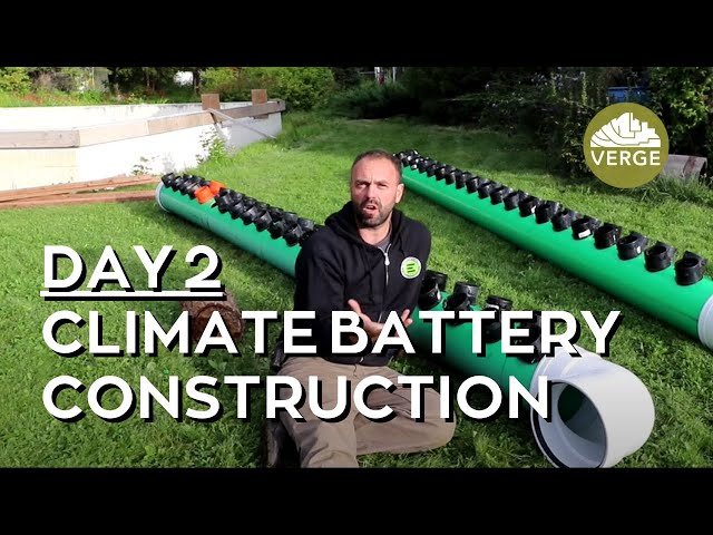 How To Build a Climate Battery - Day 2 - Construction In Passive Solar Greenhouse