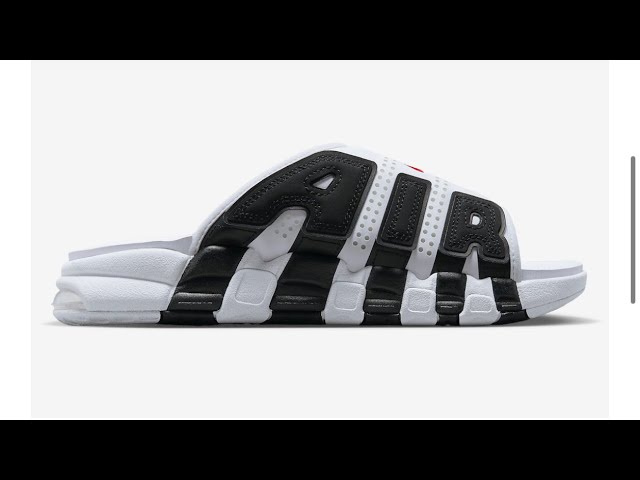 Nike Sportswear will be releasing an Air More Uptempo Slide lineup “White/Black” Colorway 2023