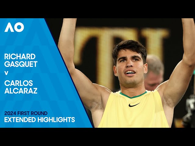 Richard Gasquet v Carlos Alcaraz Extended Highlights | Australian Open 2024 First Round