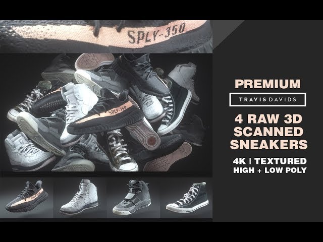 PREMIUM  - 4 Raw 3D Scanned Sneakers
