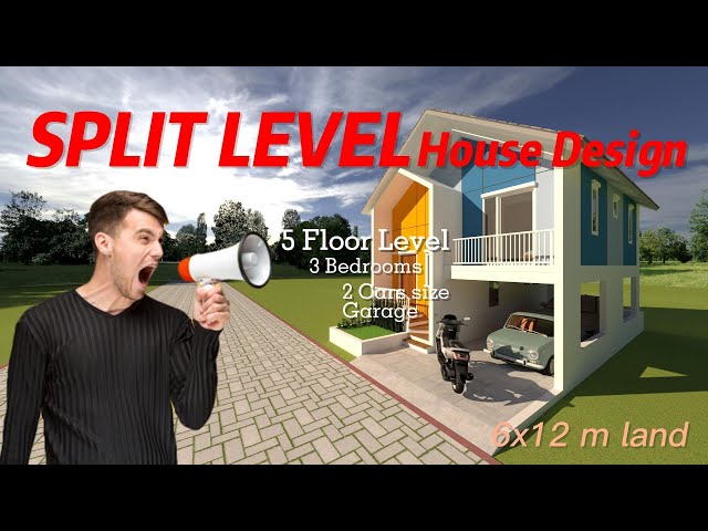 Split Level House design | 6x12m | INSPIRASI RUMAH