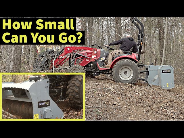 Very Small Tractor using PTO Forestry Mulcher