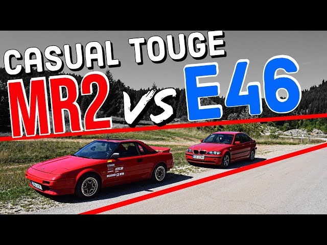 MR2 vs. BMW E46 - casual TOUGE - first spirited drive of the BIKE CARB AW11