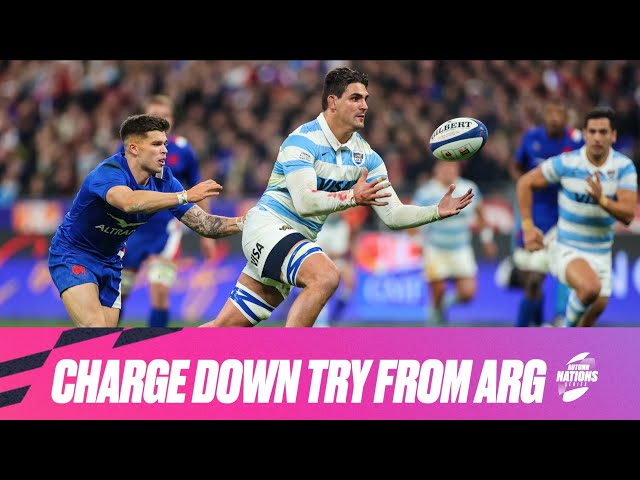 Argentina with the CHARGE DOWN TRY on the 22 drop-out