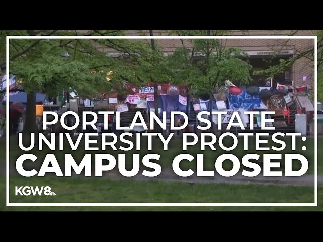 Portland State University protest | Campus closed Tuesday after protesters break into library