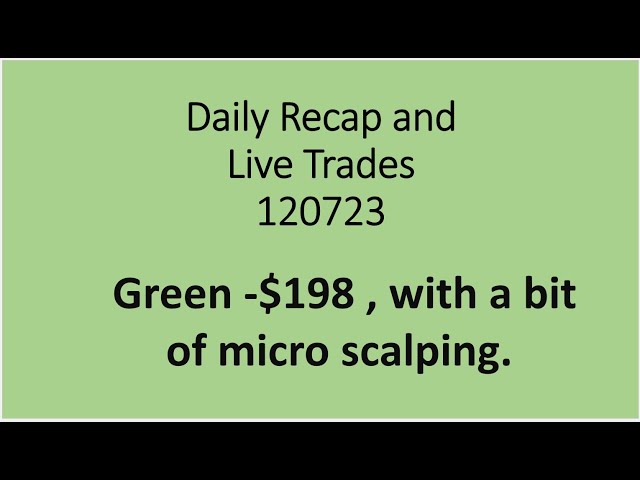 Daily Recap and Live Trades 120723