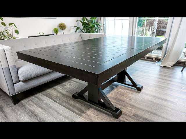 Farmhouse Rustic Classic Extendable Dining Table Build! Millwright Black Dining Table